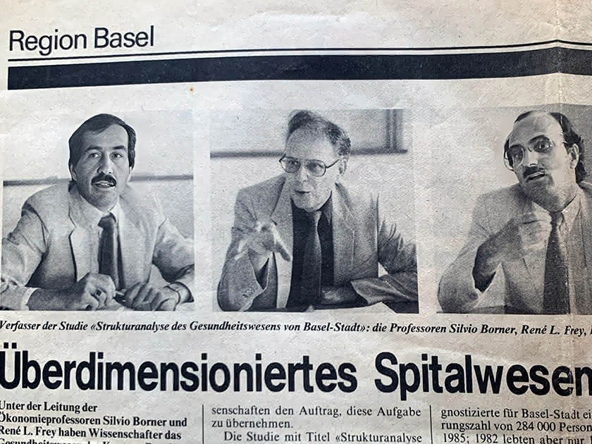 Abbild der Zeitung Brückenbauer aus dem Jahr 1983 mit Felix Gutzwiller zur ersten grossen Gesundheitswesen-Studie