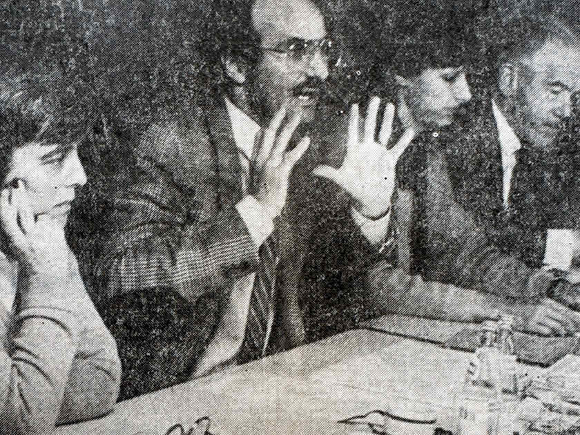 Felix Gutzwiller als Präsident des Nein-Komitees von «Recht auf Leben» im Jahr 1985